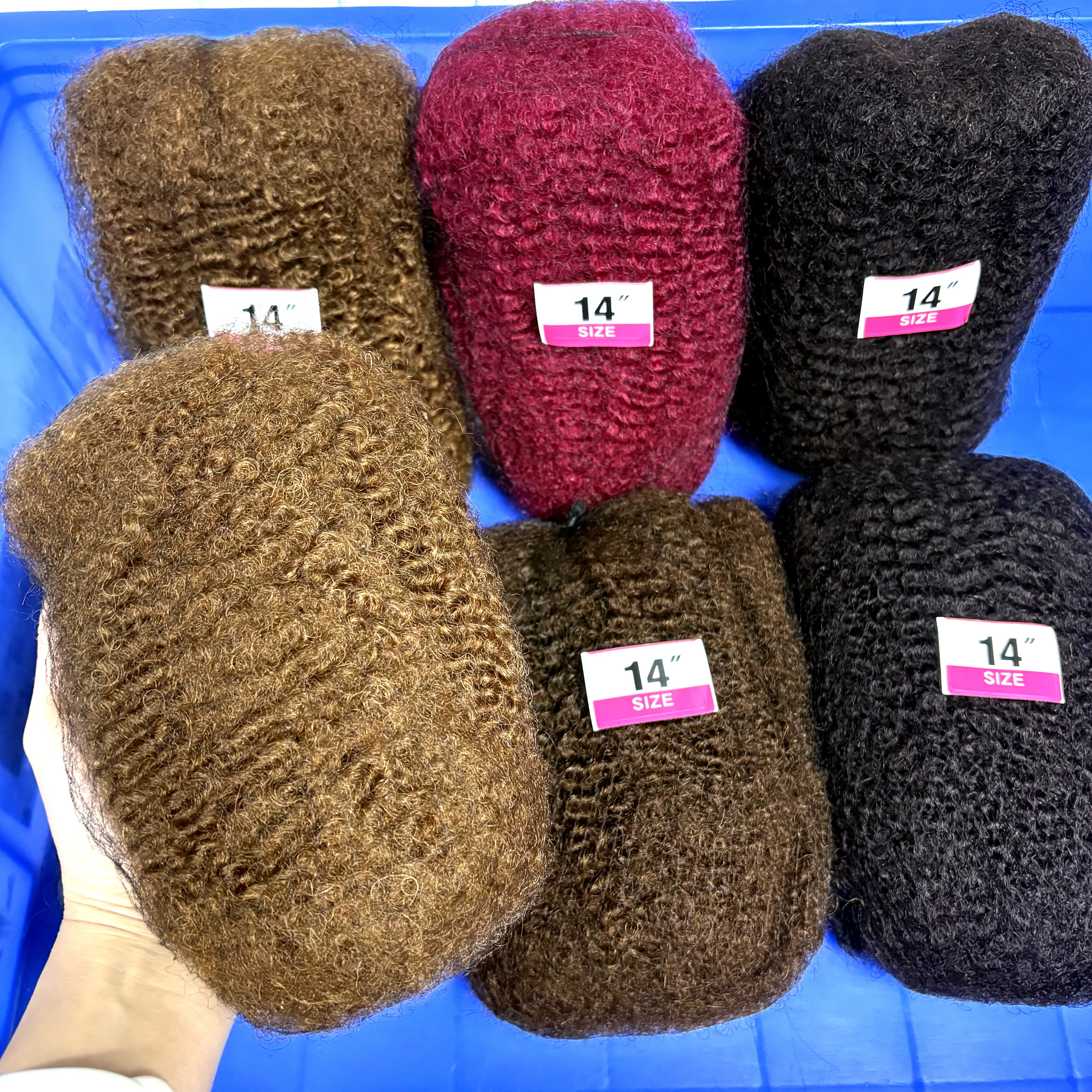 30/50 جرام حزمة 10-18 بوصة 4C شعر بشري أفريقي غريب ملون 100% شعر بشري ناعم أفرو غريب السائبة لملحقات Locs/التقلبات/الضفائر #5