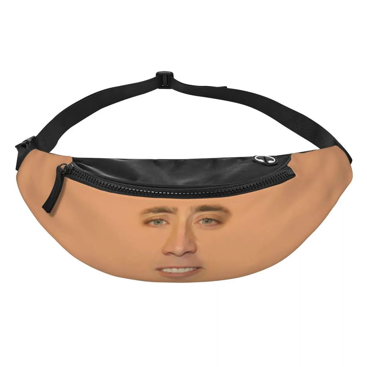 Nicolas Cage Full Face Fanny Pack Women Men Custom Funny Meme Crossbody Waist Bag for Traveling Phone Money Pouch