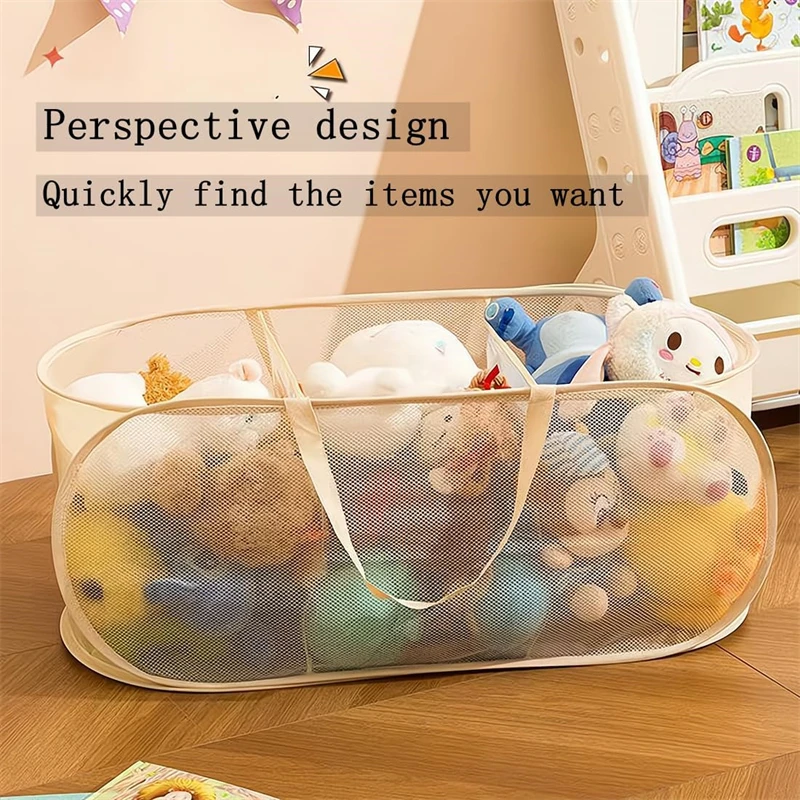 1 STKS Grote Kinderspeelgoed Opbergbak Opvouwbare Mesh Wasmand Ademende Multifunctionele Organizer Voor Knuffels Kleding