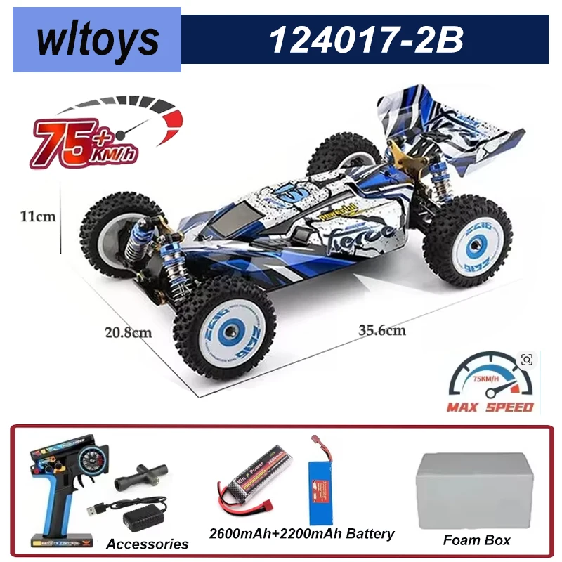 

Wltoys 1/12 124017-V8 2.4G Racing RC Cars 4WD Brushless Motor 75Km/H High Speed Remote Control Off-road Drift Toys for Aduit