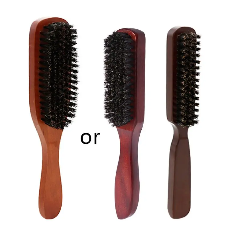 

Hair Brush Wood Handle Boar Bristle Beard Comb Styling Detangling Straightening approx. 21x3x3cm