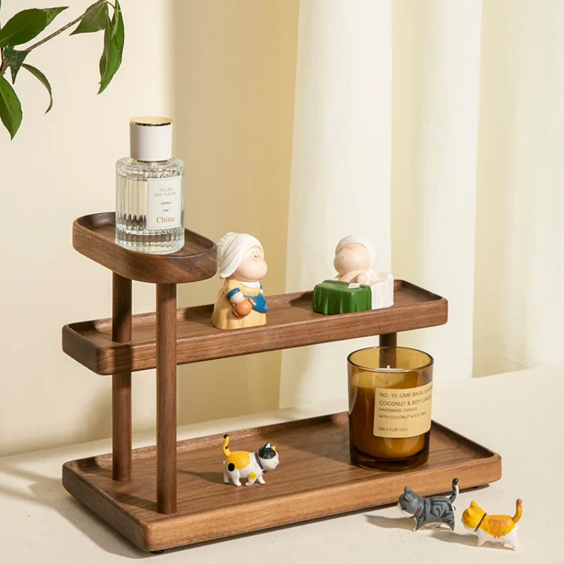 Spin Ladder Organizer Shelf Creative Wooden Desktop Jewelry Stand Perfume Cosmetics Holder Ins Wind Kitchen Rack