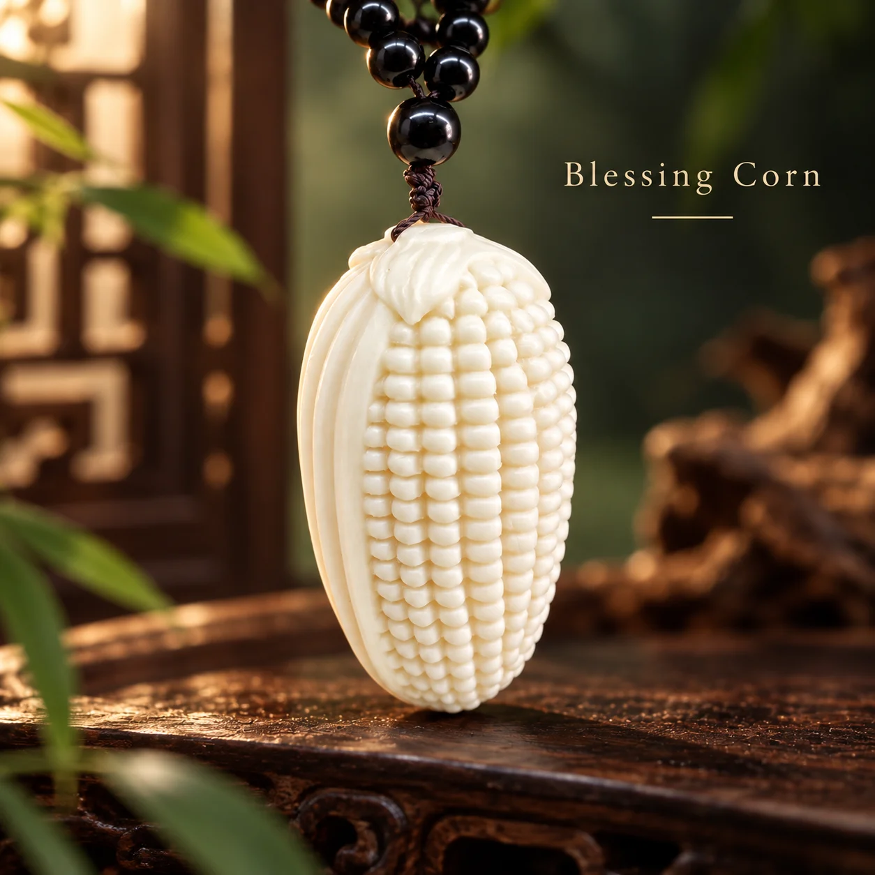 3/5 Natural Tagua Nut Corn Figurine Vegetable Ivory Handmade Carving Crystal Corn Statue Home Decor Ornament Gift
