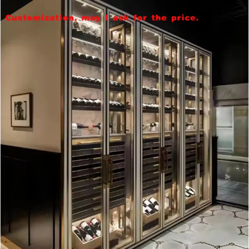 custom.BAINENG High-grade Stainless Steel Wine Cabinet Constant Temperature Cigar Cabinet Red Wine Display Cabinet