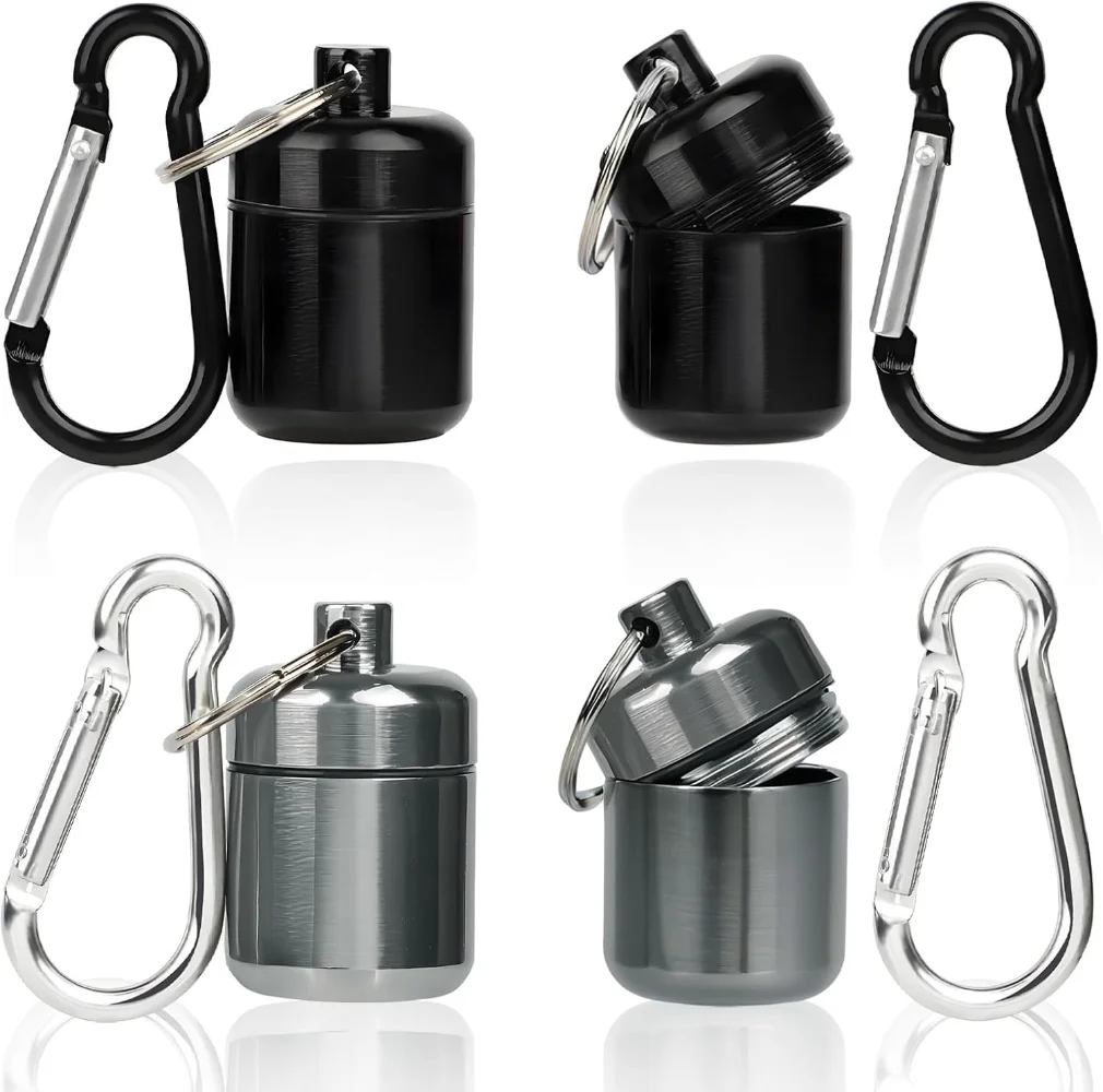 New Hot Premuim Portable Aluminum Waterproof Pill Cases Box Earplug Keychain Case Travel Container for Jewelry or Ear Plug Sleek