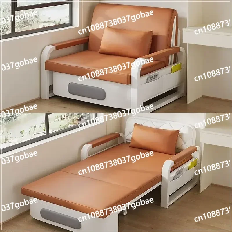 Single Sofa Bed Folding Dual Use 2023 New Small Unit Folding Bed Balcony Multifunctional and Simple Technology Fabric