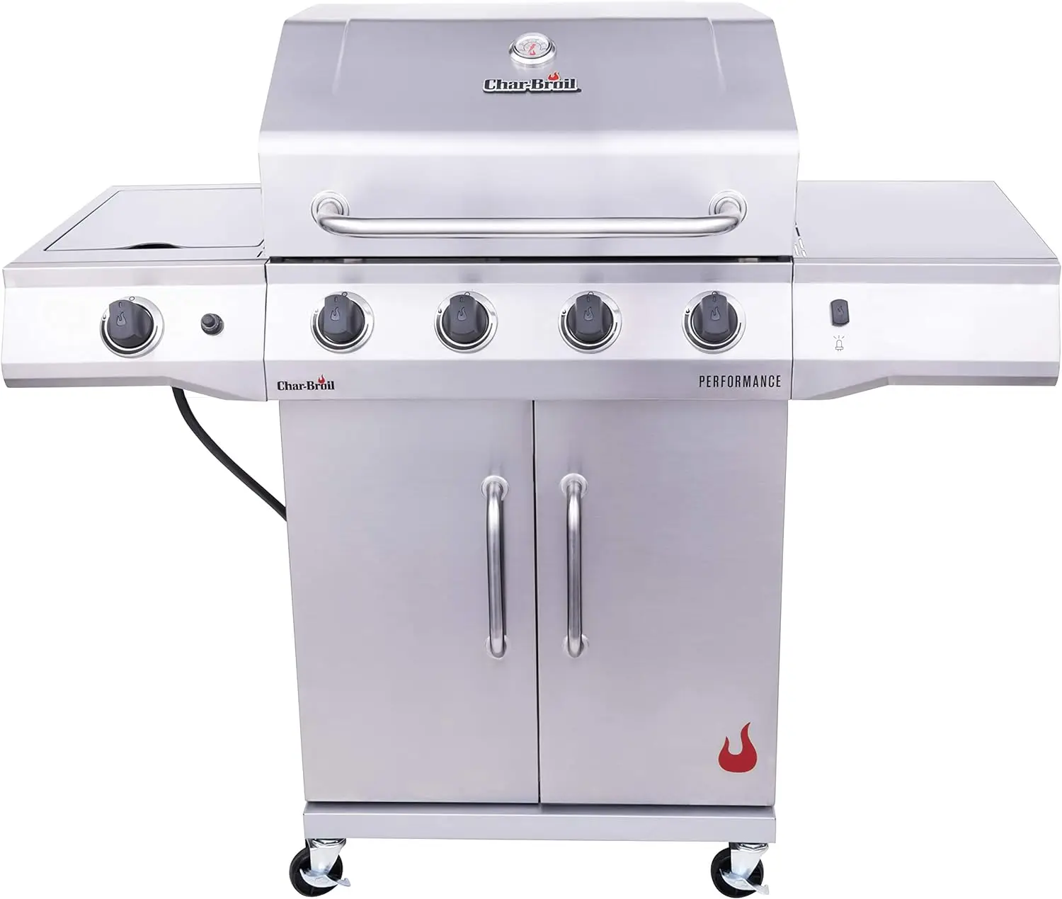 

Charbroil Performance Series Convective 4-Burner with Side Burner Cabinet Propane Gas Grill, Stainless bbq grill outdoor