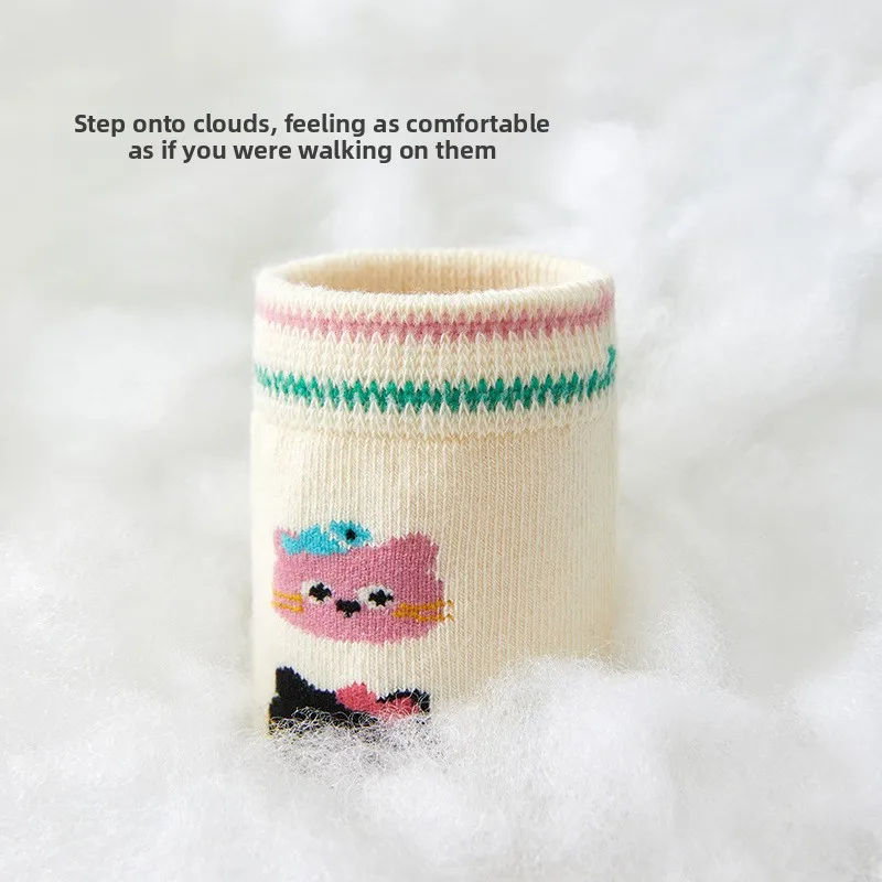 5 أزواج من الجوارب القطنية الناعمة للأطفال البنات والأطفال الصغار جوارب شتوية دافئة لمنتصف العجل جوارب رياضية للأطفال والطلاب غير قابلة للانزلاق قابلة للتنفس
