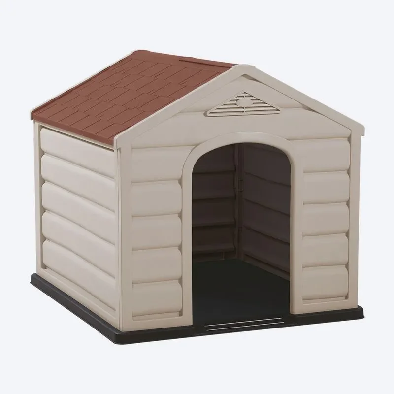 KG KITGARDEN - Caseta Perro Pequeño Jardín, 58,5x61x68cm, Beige/Terracota
