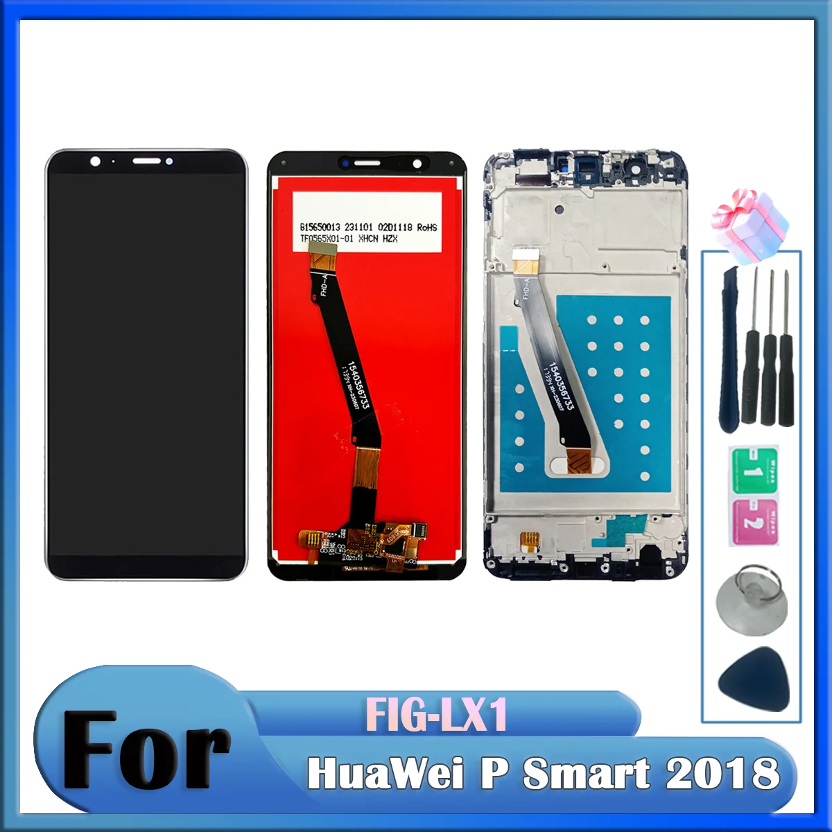 For Huawei P Smart 2018 FIG-LX1 LX2 LX3 FIG-LA1 LCD Display Touch Screen Assembly P Smart 2018 LCD Screen Replacement