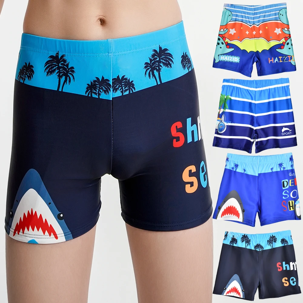 

Boys Summer Swim Trunks for Kids Cartoon Shark Dinosaur Swimwear Kids Boys Beach Shorts Quick Dry Childs Bathing Bottom for Boy