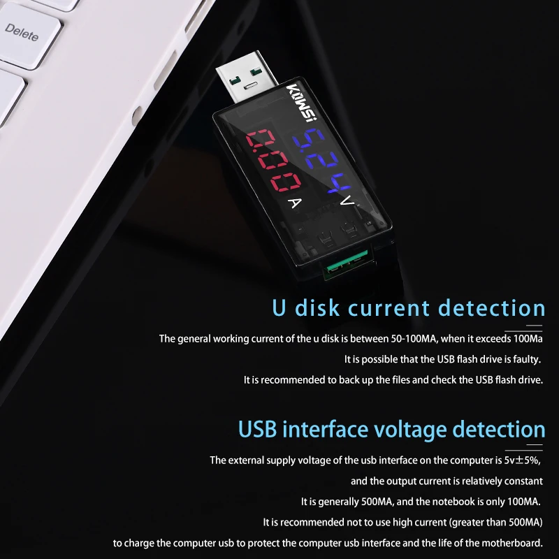 USB Tester Current Voltage Meter Battery Capacity Charging Speed Monitor Mobile Power Detector Support 120W Super Fast Charge