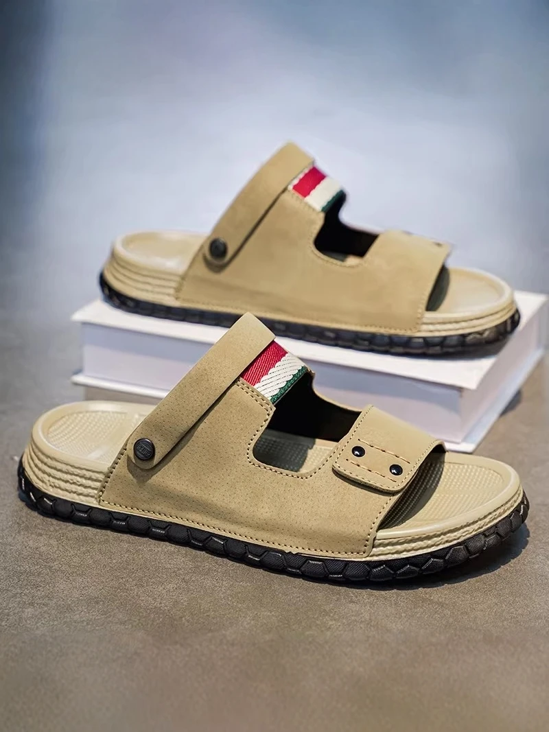 

Men's Summer Outdoor Wear Anti-Slip Wear-Resistant Thick Bottom Driving Two Users Outdoor Sports Sandals