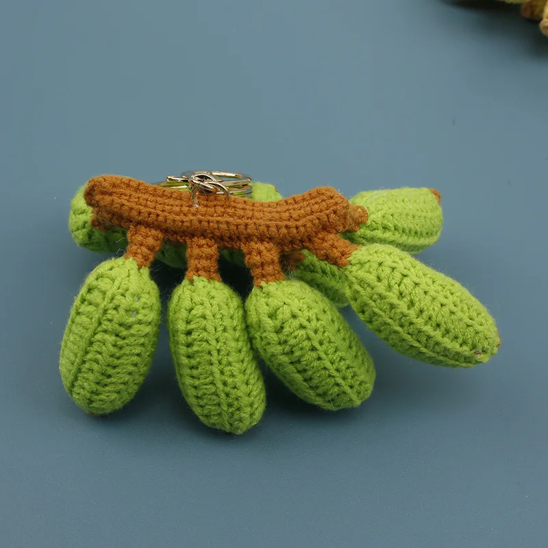 Kreativer Gestrickter Bananen-Anhänger Niedlicher Frucht-Schlüsselanhänger Handgefertigter Gewebter Mini-Bananen-Schlüsselanhänger Lustiges Geschenk – Detail 5
