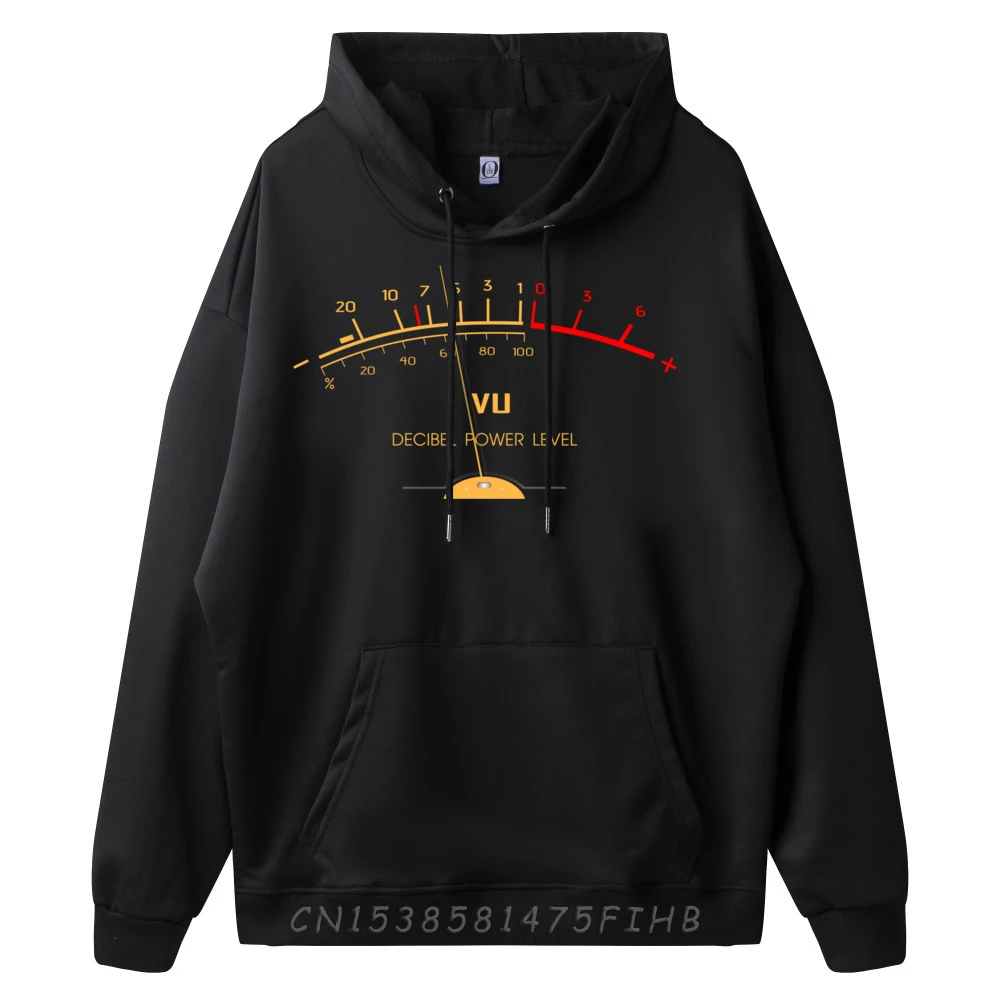 Retro Vu Meter Sound Level Studio Hi Fi Vintage Stereo Music Graphic Tee Hoodie New Hoodies Original Mens Sweatshirts