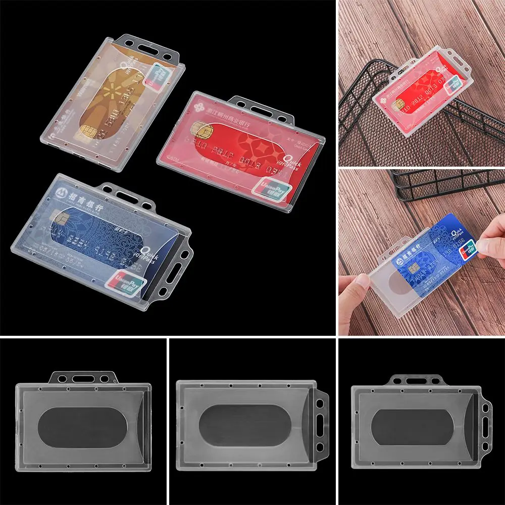 Portable Practical New Multi-use Office School Badge Protector Cover Card Sleeve ID Card Pouch Work Card Holders Name Card