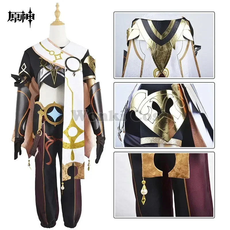 Game Aether Cosplay Traje Masculino, Conjunto Completo, Peruca, Macacão, Festa de Halloween