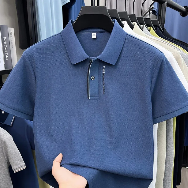 Summer Mens Polo Shirts Short Sleeve Casual Cotton T Shirt Lightweight Breathable Quick Dry Fit