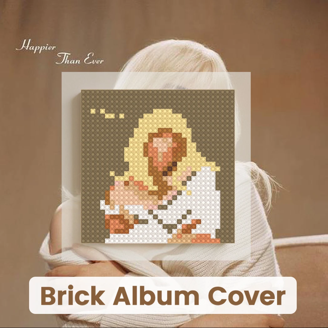 

Singer B-BillieS E-EilishS Posters Music Album Cover MOC Building Blocks Pixel Mosaic Art Wall Decor Painting Room Decor