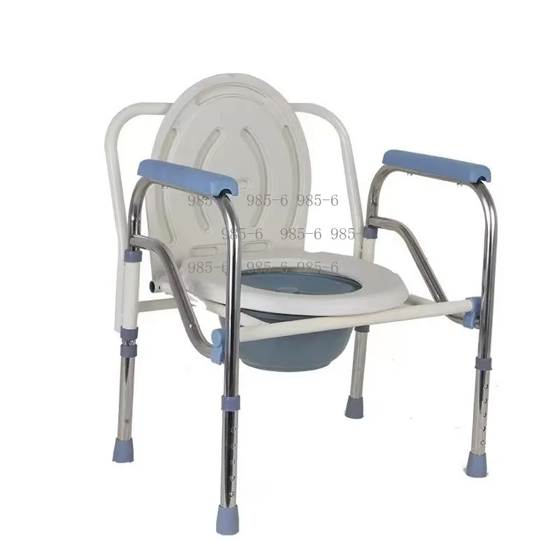 Portable Mobile Commode Chair Foldable Toilet Seat for Elderly and Pregnant