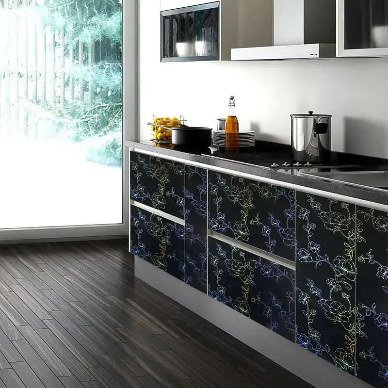 Pegatina De pared impermeable De pintura brillante, película decorativa De PVC autoadhesiva, Papel tapiz De pared para muebles antiguos, armario