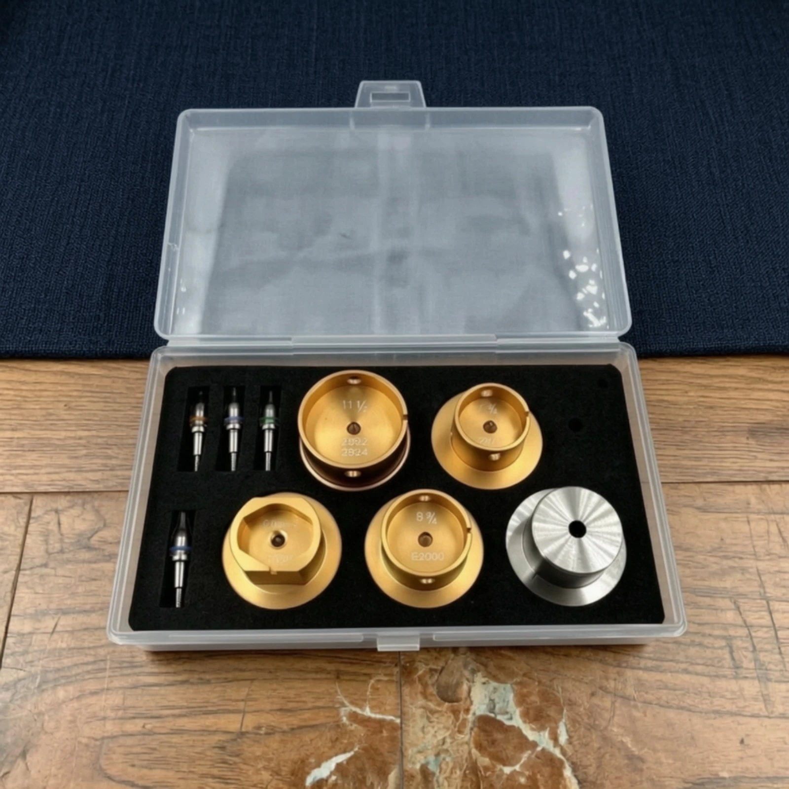 Watch Movement Seat with Case Precision Watch Movement Holder Repair Kit Aluminum Metal for Watchmakers, Workshop