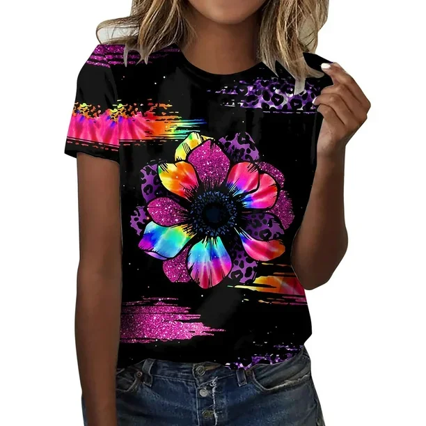 

Модная футболка 2026 года с 3D-принтом, женская новинка, с круглым вырезом, короткий рукав, уличный стиль, Harajuku, Y2K, топ