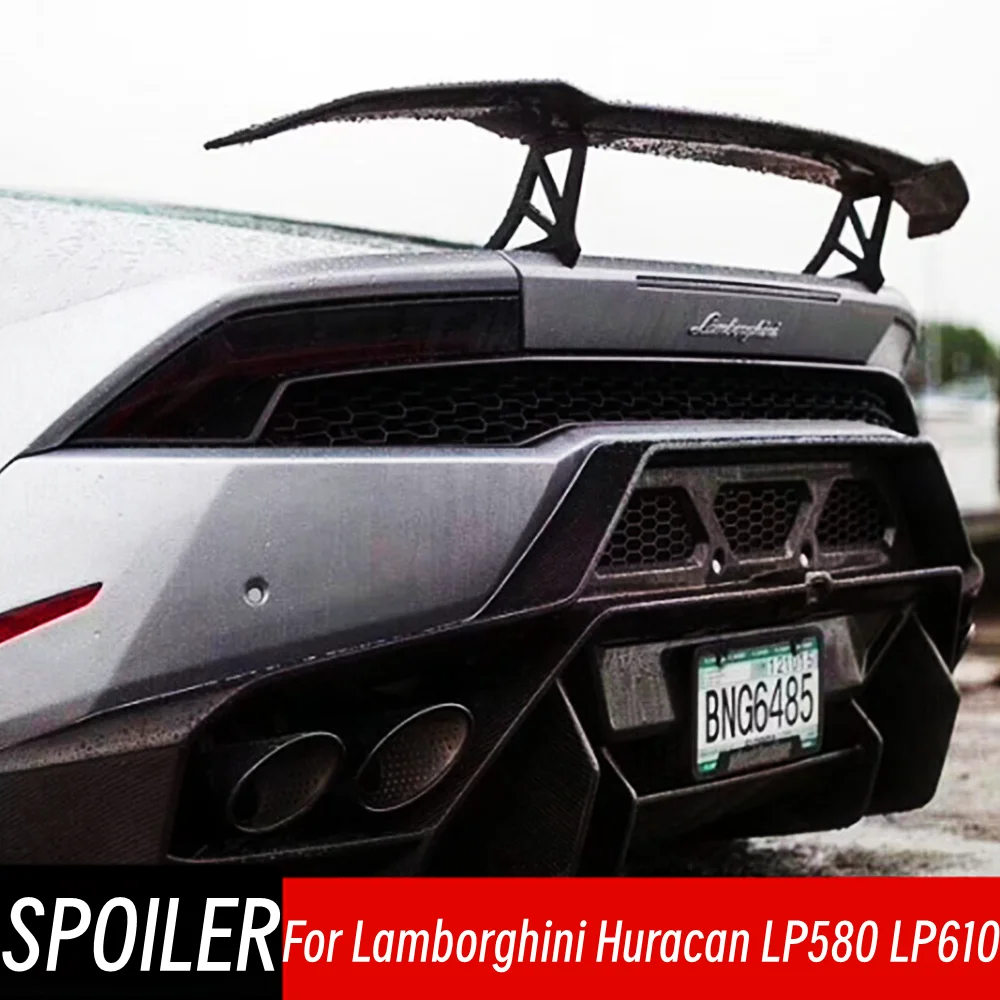 لامبورغيني هوراكان LP610 LP580 بوديكيت سيارة ألياف الكربون الحقيقية الخلفي غطاء صندوق السيارة أجنحة سبويلر ضبط السيارة الخارجي اكسسوارات