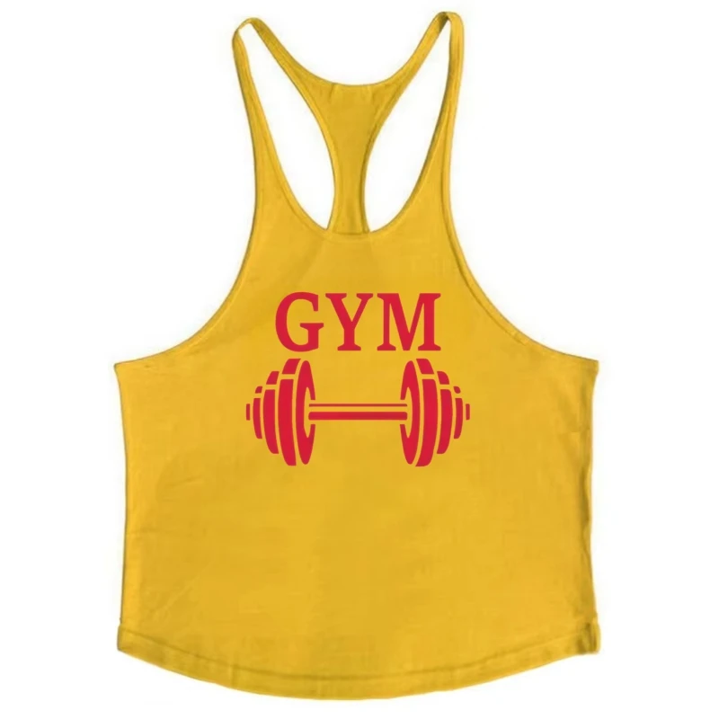 Camiseta con tirantes para Fitness para hombre, chaleco de gimnasio de algodón de secado rápido con espalda Y, camiseta sin mangas de alta elasticidad, ropa de culturismo transpirable