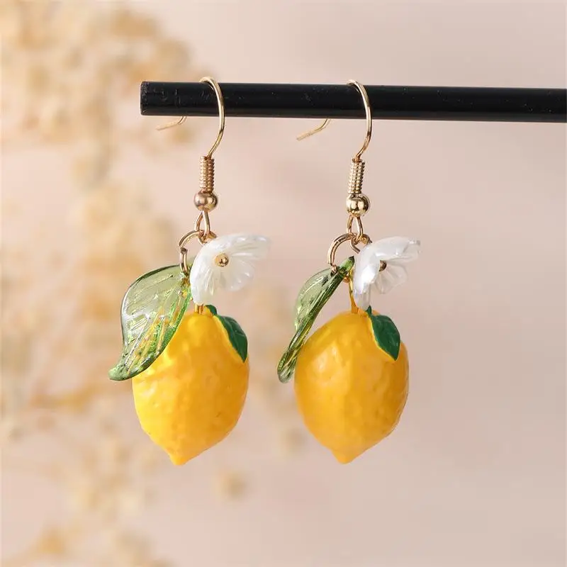 Niedliche Frucht-Blumen-Blatt-Ohrringe Blaubeere Zitrone Orange Traube Erdbeere Granatapfel Ohrringe Damen Modeschmuck Geschenke – Detail 8