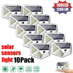 8Pack Solar Lights Outdoor Wireless 100 LED Solar Motion Sensor Lights Waterproof Security Wall Lighting Outside for Backyard