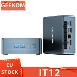 GEEKOM-Mini PC IT12, Intel i7-12650H 10 cœurs jusqu'à 4.70 GHz, 32 Go RAM, 1 To SSD, WiFi 6E, écran façade 8K + 4K, 3 * USB 3.2