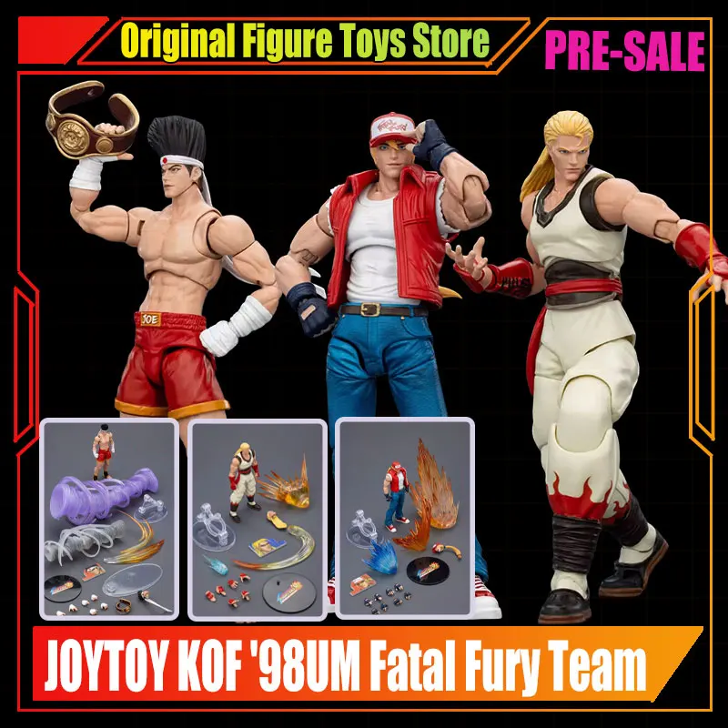 

Новая фигурка JOYTOY KOF '98UM Fatal Fury Team, аниме-модель 1/18, Терри Боугард, Энди Боугард, Джо Хигаси, коллекционная фигурка, игрушка
