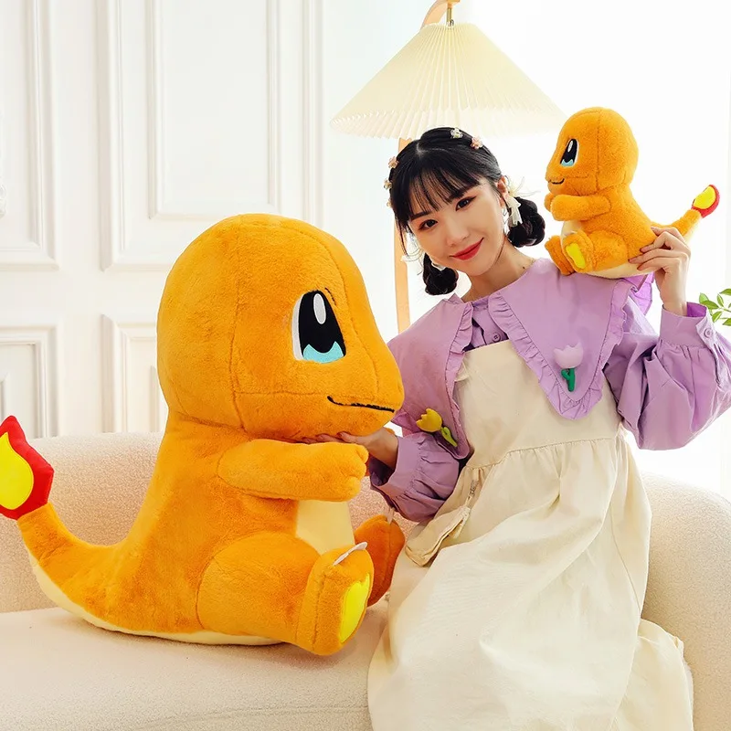 35-60cm tamanho grande pokemon charmander plushies squirtle dos desenhos animados anime peluche ornamento confortável boneca macia crianças brinquedo presente