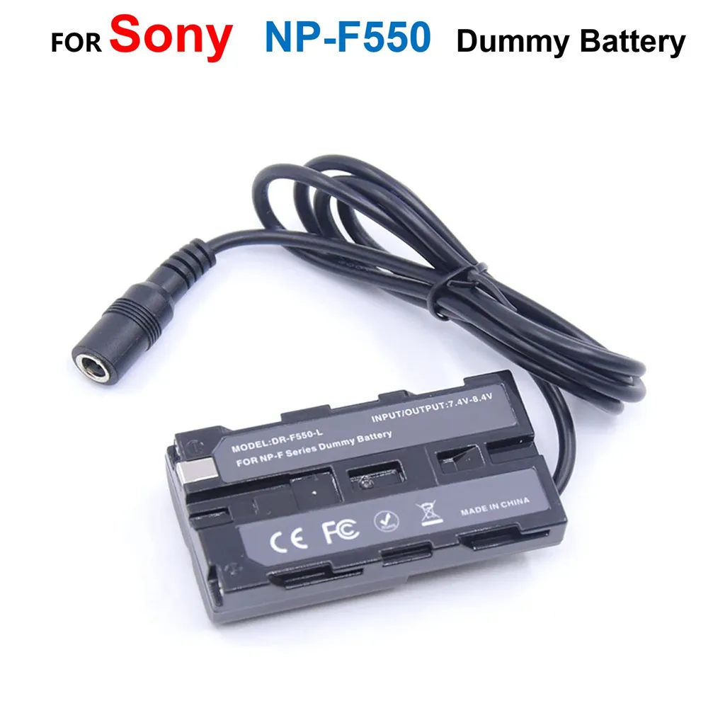 NP-F550 Dummy Battery Replace F750 F770 F960 F970 Coupler Fit DK-415 For Sony Camera HXR-NX5 PXW-Z150 and Various Video Lights