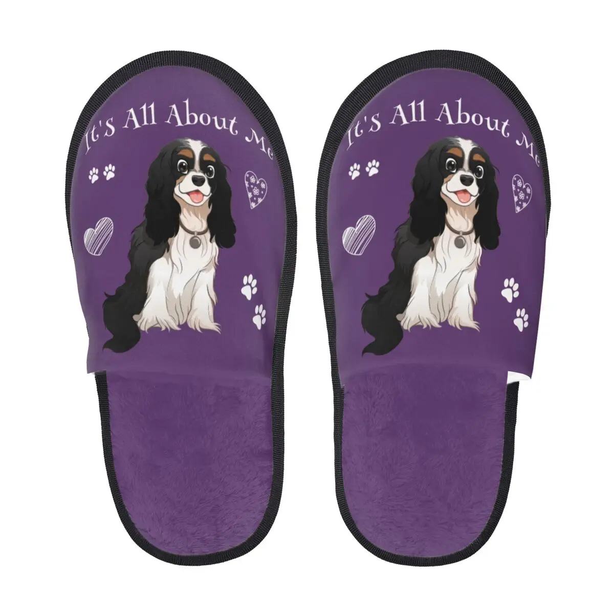 

Женские домашние тапочки My Cavalier King Charles Spaniel на заказ, мягкие теплые пушистые тапочки из пены с эффектом памяти для собак, домашняя уличная обувь