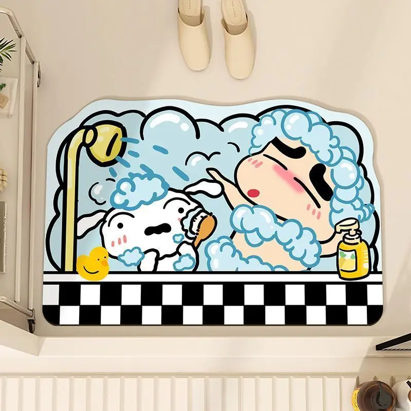 Line puppy bathroom diatom mud absorbent floor mat non-slip quick drying small new comfortable toilet floor mat toilet carpet