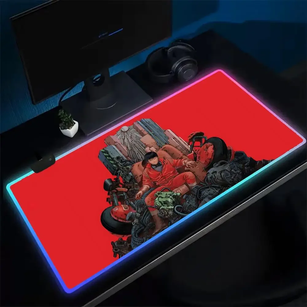 

Cool Akiras Gaming Mouse Pad LED Anime Table Pads Backlit Rubber Desktop XXL RGB Desk Mats