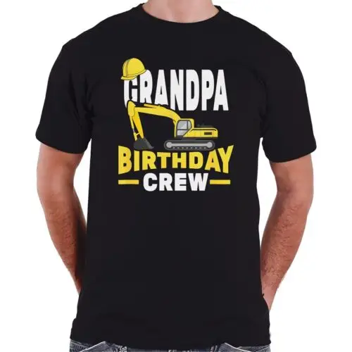  Construction Birthday Party Grandpa Birthday Crew T-Shirt S-3XL