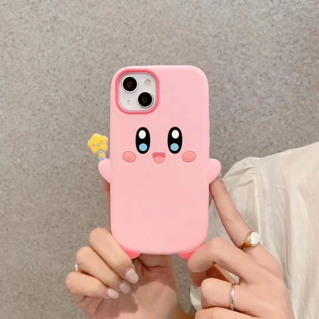 Funda de teléfono móvil de dibujos animados Kawaii Kirby para IPhone 13, 12, 11, 8, 7 Pro Max, funda trasera de silicona suave Y2K