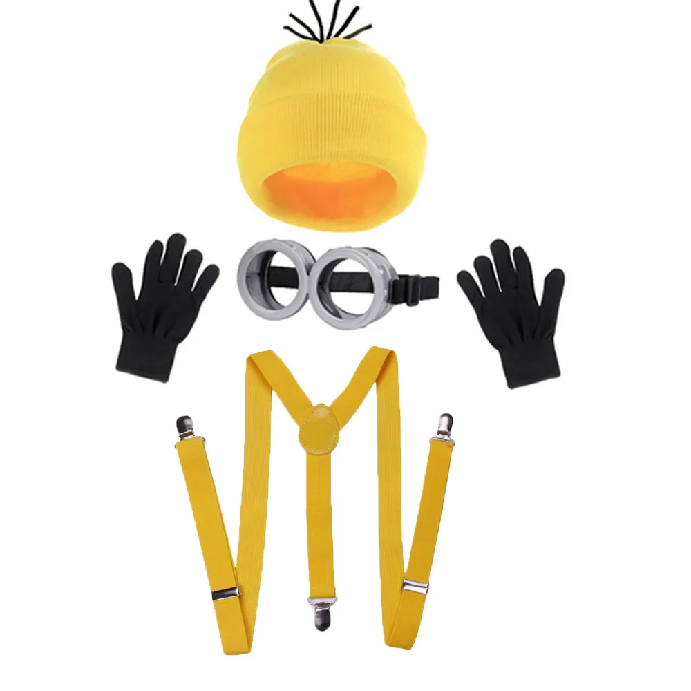 Halloween Cosplay Costumes Small Yellow Hat Knitted Hat Gloves Cos Suit Props Party Show Parent-child Gift Novelty Glasses image 3