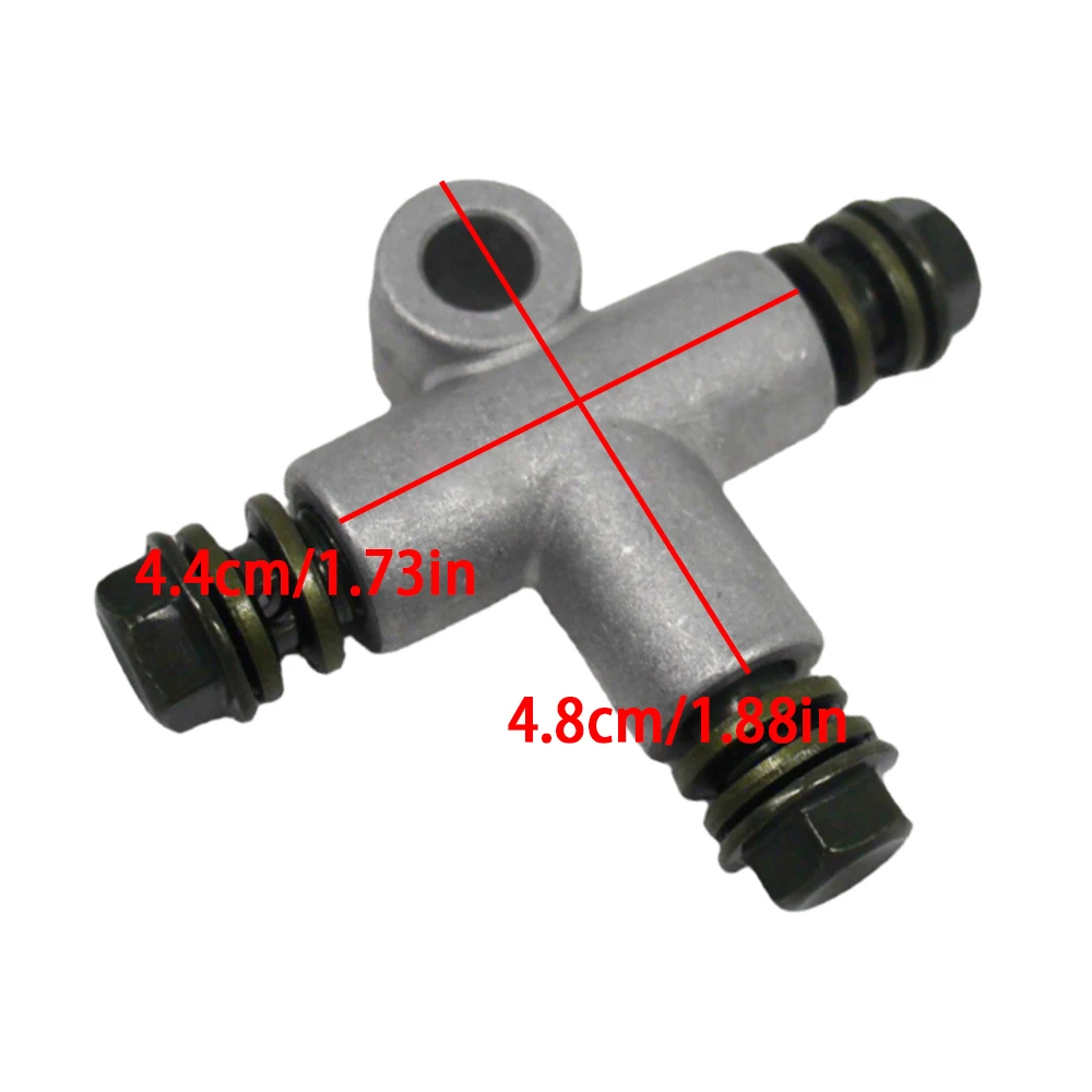 3-Way T Piece Brake Hose Pipe Fitting Connector Adapter for Hydraulic Brake Sysem Motorcycle Dirt Pit Bike ATV M10 X 1.25