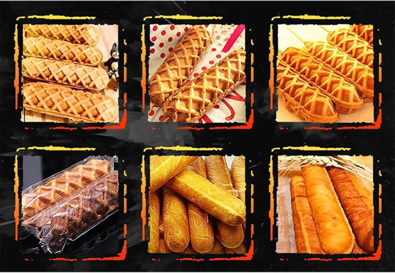 محمصة ساندويتش، صانع الوافل هوت دوج الذرة المقرمشة الكهربائية، ماكينة صنع الكعك الفرنسية الصغيرة هوت دوج اسكيمو السجق الإفطار Pa