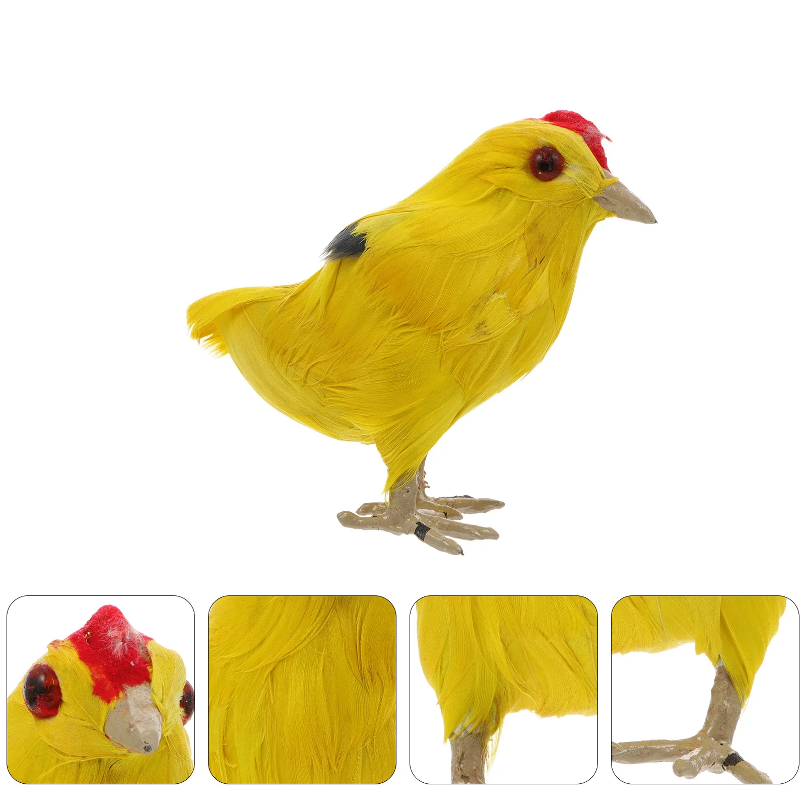 

1Pcs Real Chicken Simulated Chick Funny Cartoon Shape Decorative Chick Ornament Desktop Decoration Teaching Tool