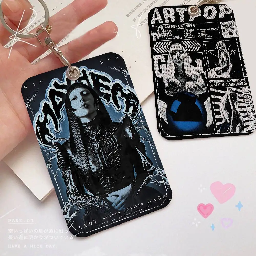 الكلاسيكية المغني L-Lady G-Gaga الكرتون بطاقة المفاتيح أنيمي الأزياء قلادة حقيبة معرف الباب بطاقة حالة حافلة بطاقة لطيف #3