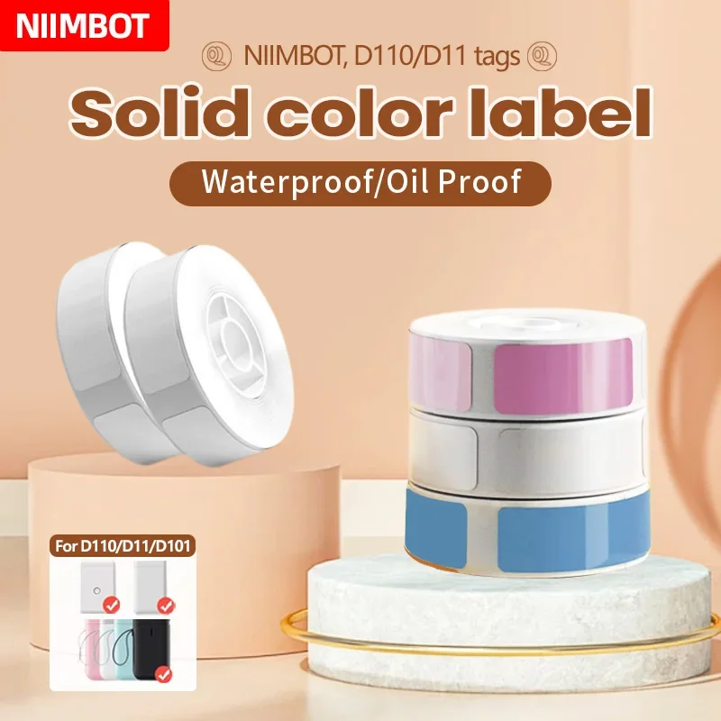 Niimbot D101 D11 D110 stiker warna tanda termal tahan air anti-minyak untuk kertas cetak Label disesuaikan, pita Label rumah kantor