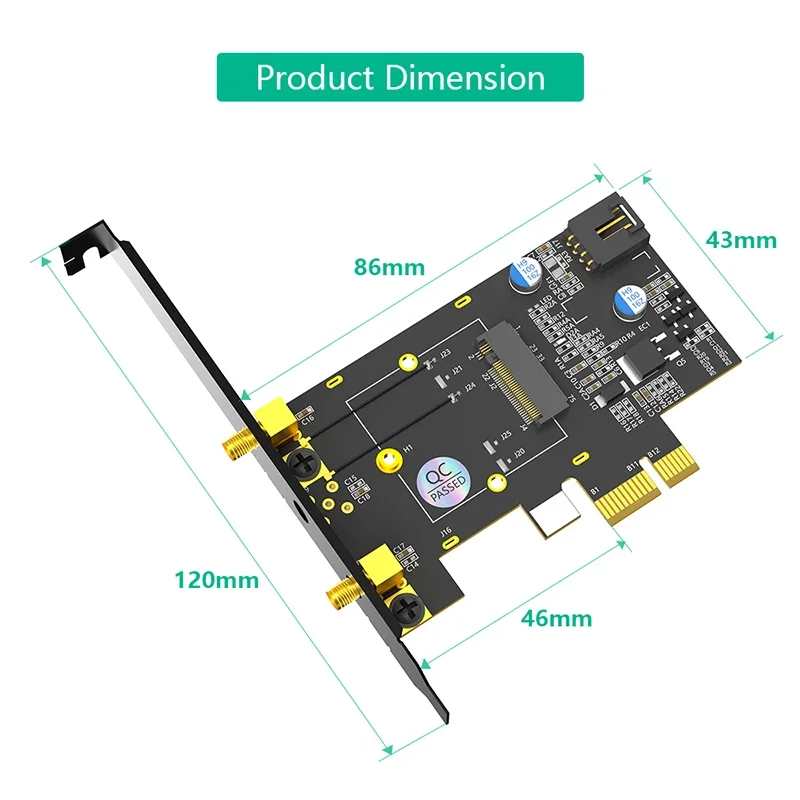 Переходник-конвертер карты расширения PCI Express X1 к M2 Key A с USB-интерфейсом сигнала для Bluetooth с поддержкой модуля Wi-Fi M2