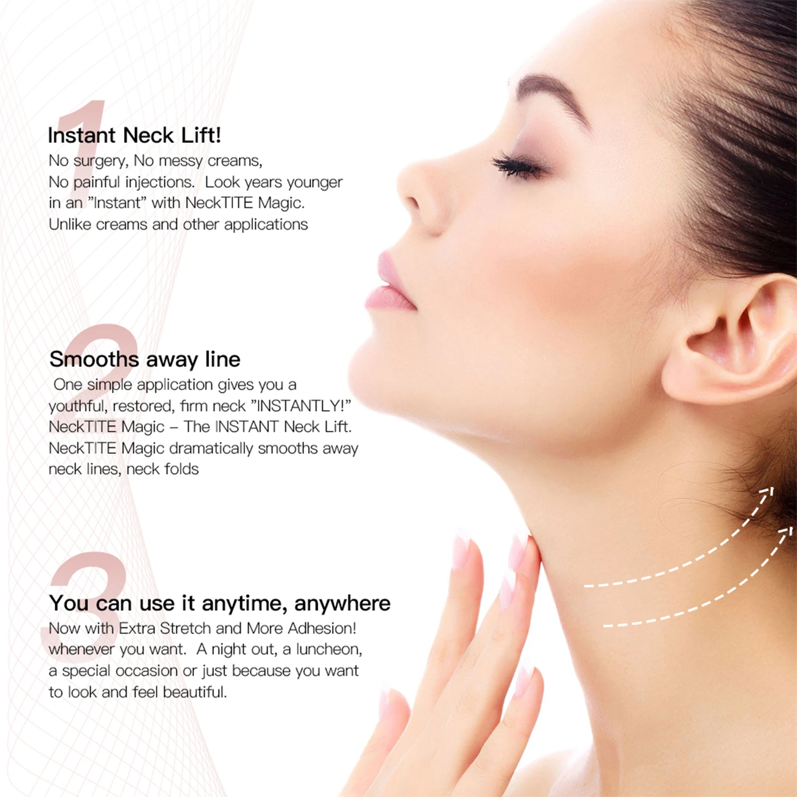 10 Stuks Onzichtbare Hals Lifter Patch Hals Rimpel Verwijderen Sticker Face Lift Tape Nek Pad Anti Rimpel Remover Voor Vrouwen