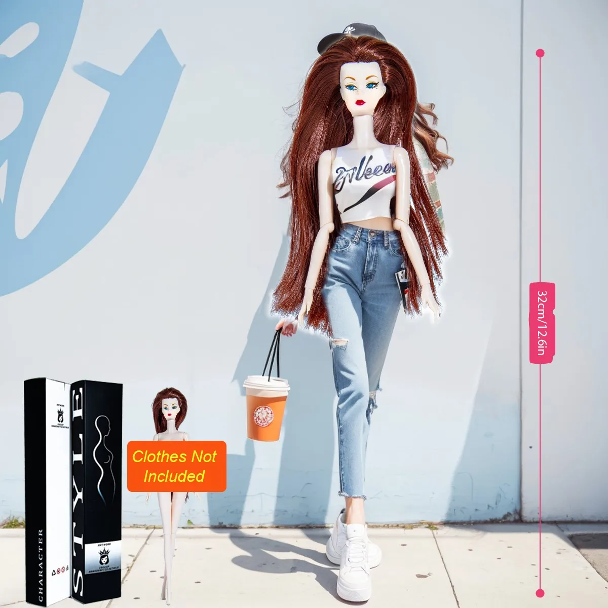 Ruchoma figurka kolekcjonerska, lalka BJD z 12 ruchomymi stawami, 32 cm, z możliwością zmiany makijażu (bez ubrań)