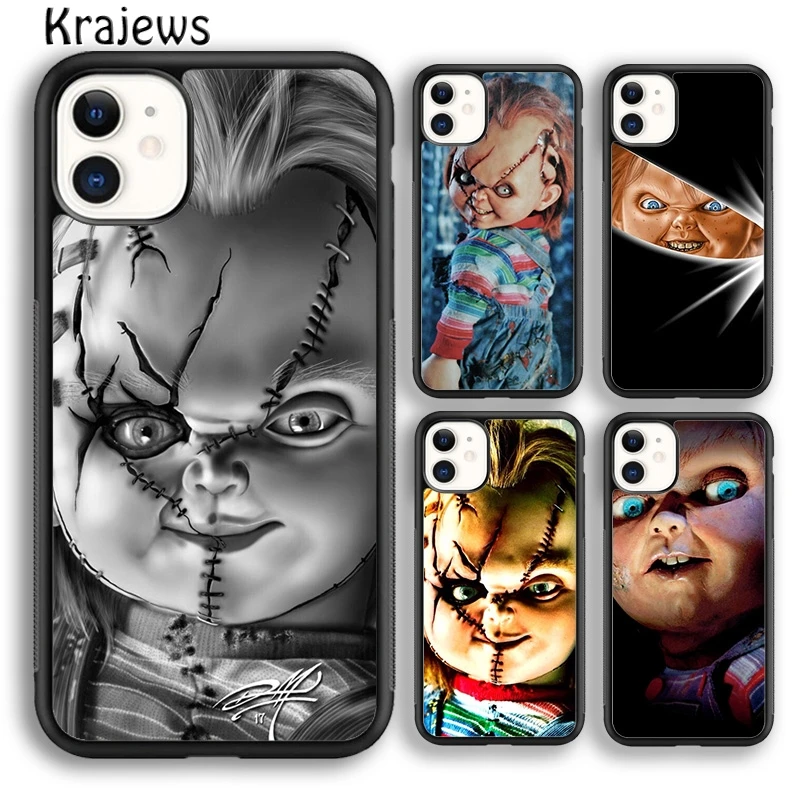 Krajews Chucky Face Phone Case Cover For iPhone 16 15 14 plus XS XR 11 12 mini 13 pro max coque Shell Fundas